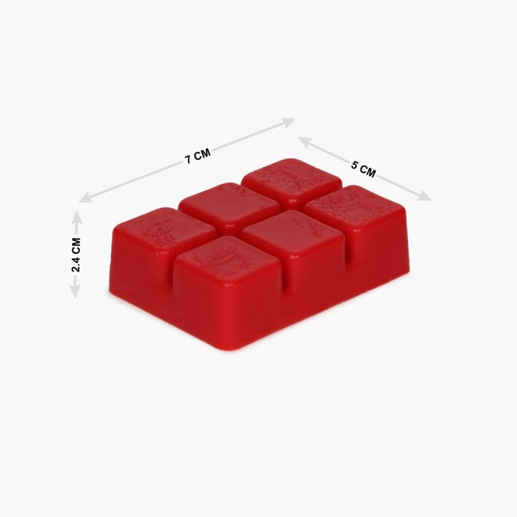 Hervey Rectangular Set of 6 Pcs Scented Wax Melt Cubes - Wax - Red - Raspberry