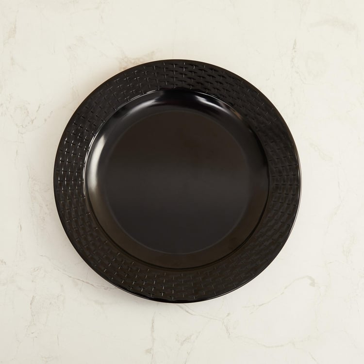 Meadows Solid Dinner Plates  - Melamine -  Dinner Plate - 27 cm x 27 cm x 2 cm - Non-Microwavable -  Black
