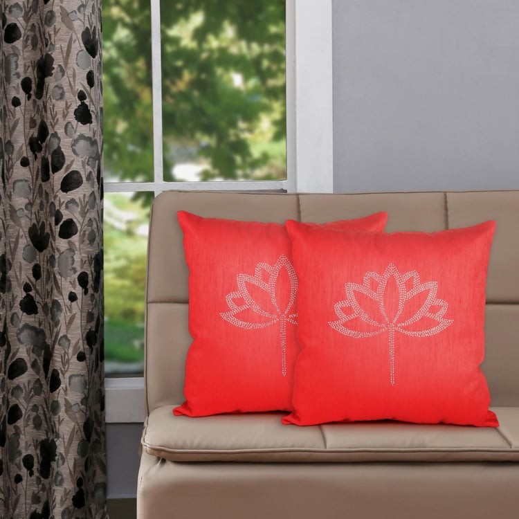 Crystal Lotus Cushion Cover - Set Of 2 Pcs.