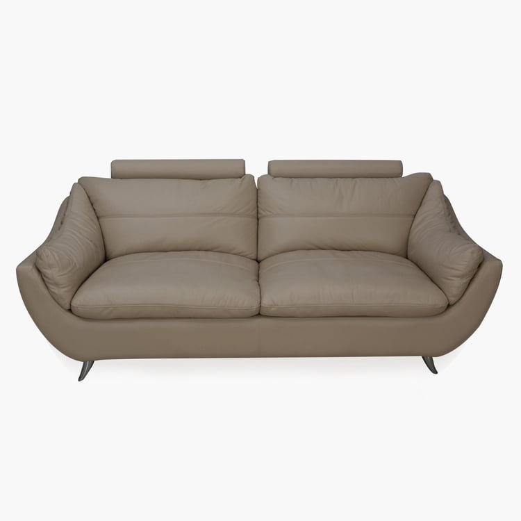 Brookfield Half Leather 3-Seater Sofa - Beige