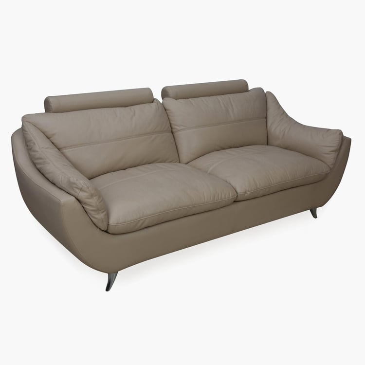 Brookfield Half Leather 3-Seater Sofa - Beige