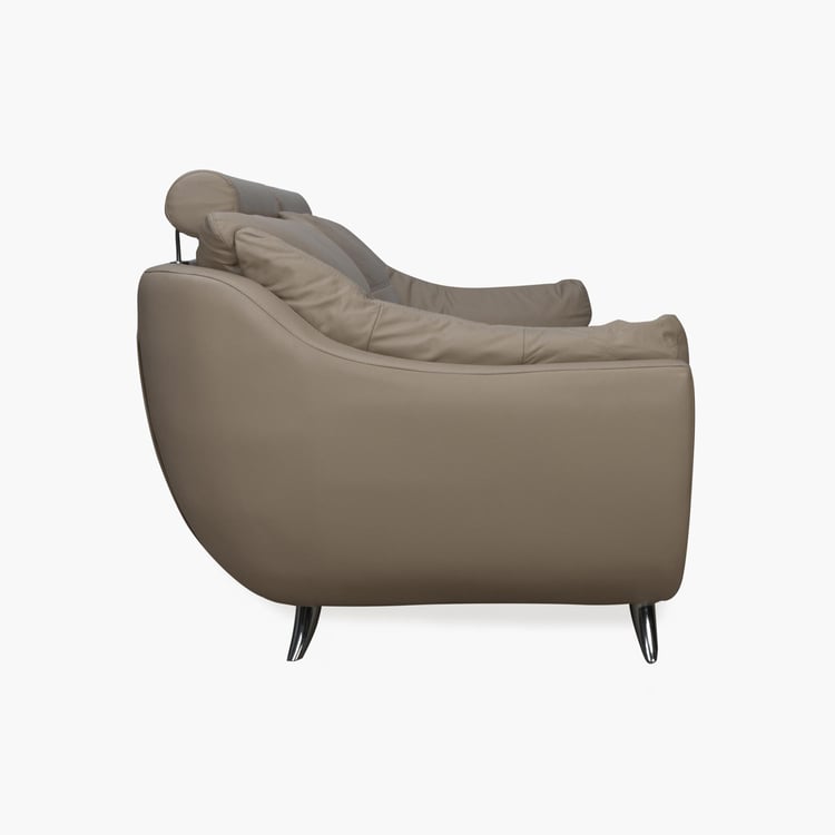 Brookfield Half Leather 3-Seater Sofa - Beige