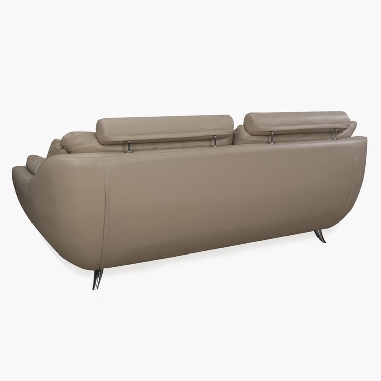 Brookfield Half Leather 3-Seater Sofa - Beige