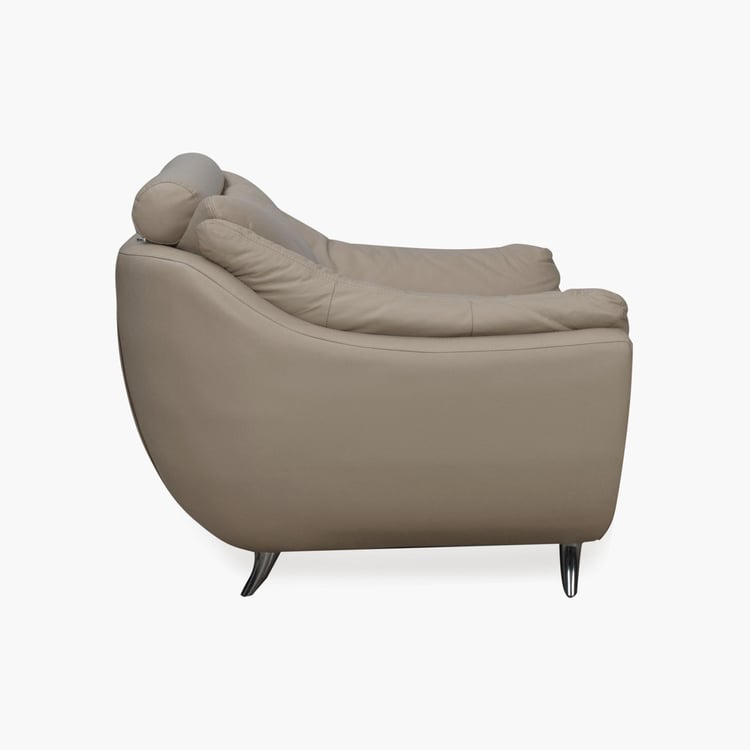 Brookfield Half Leather 1-Seater Sofa - Beige