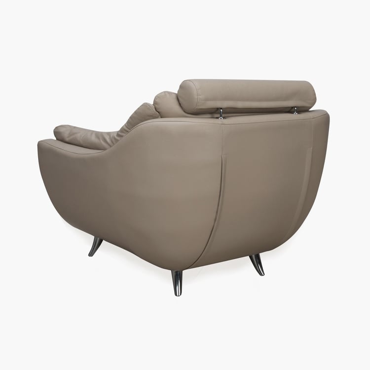 Brookfield Half Leather 1-Seater Sofa - Beige