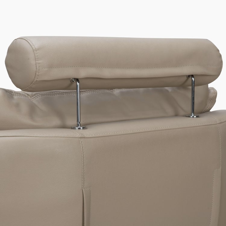 Brookfield Half Leather 1-Seater Sofa - Beige