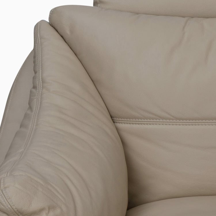 Brookfield Half Leather 1-Seater Sofa - Beige