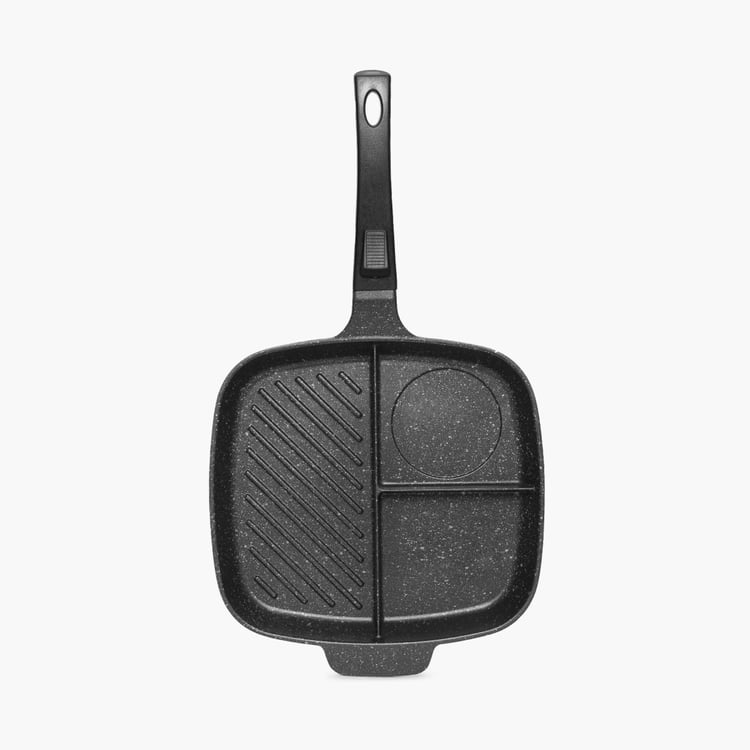 Partitioned Griddle Pan With Detachable Handle