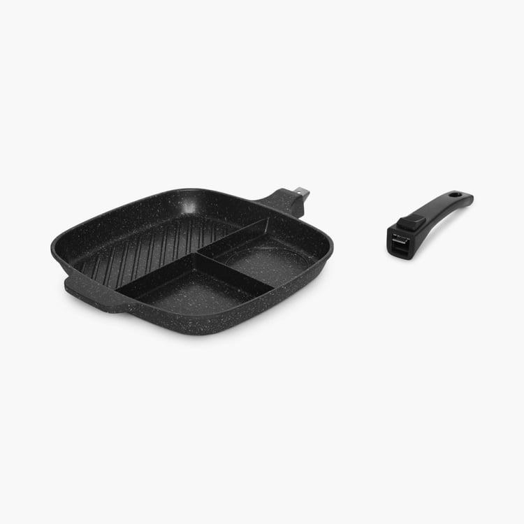 Partitioned Griddle Pan With Detachable Handle