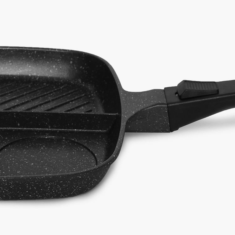 Partitioned Griddle Pan With Detachable Handle