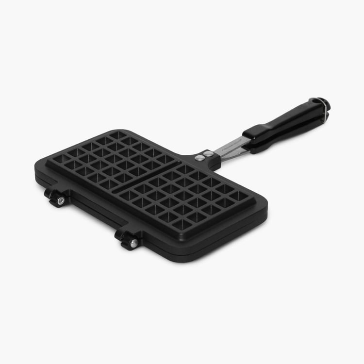Elite Solid Grill Pans - Non Stick - Waffle Pan 33 cm x 21.5 cm -Black