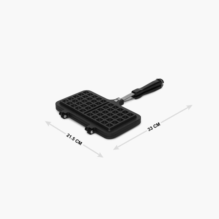 Elite Solid Grill Pans - Non Stick - Waffle Pan 33 cm x 21.5 cm -Black
