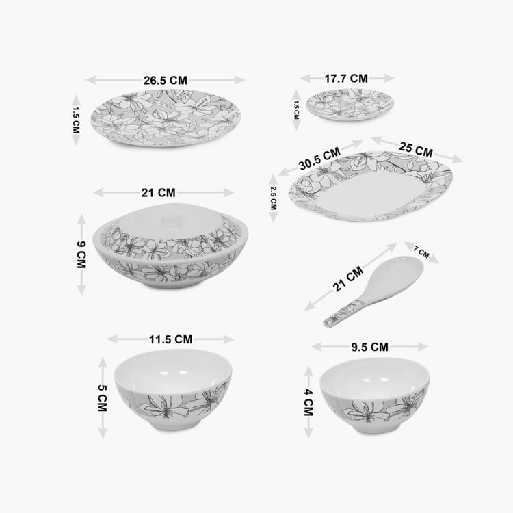 Oma Pure Melamine Dinner Set - Set Of 31 Pcs.