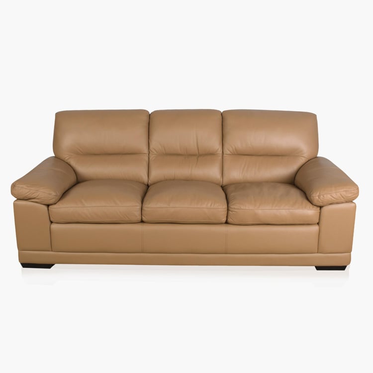 Winchester Half Leather 3-Seater Sofa - Beige