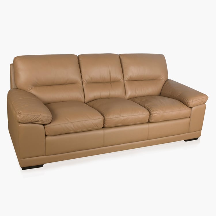 Winchester Half Leather 3-Seater Sofa - Beige