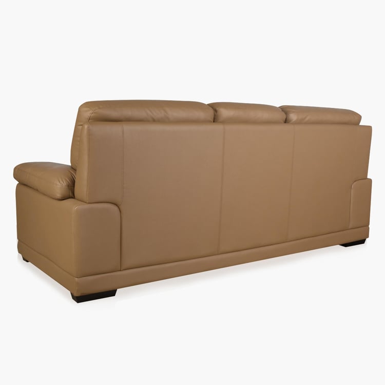 Winchester Half Leather 3-Seater Sofa - Beige