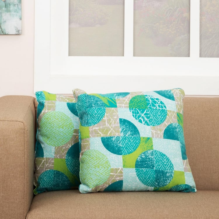 Ebony Grace Printed Filled Cushion Set- 2 Pcs.