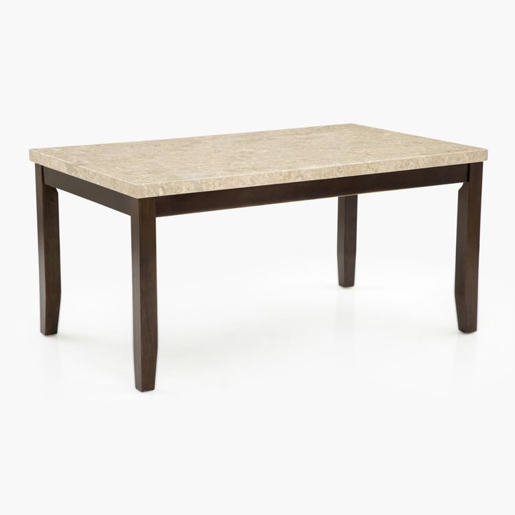 Oxville Marble Top 6-Seater Dining Table - Brown