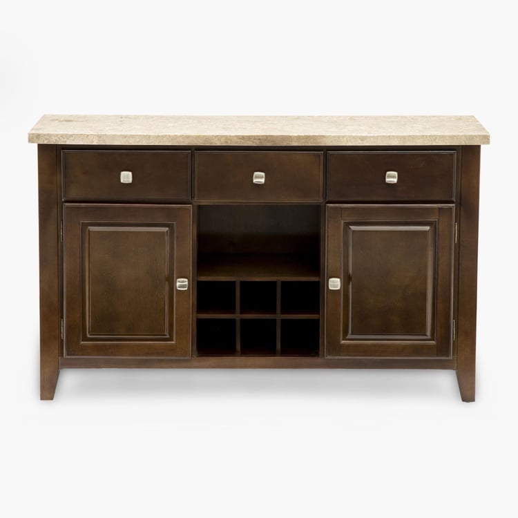 Oxville Marble Top Sideboard - Brown