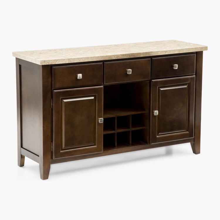 Oxville Marble Top Sideboard - Brown