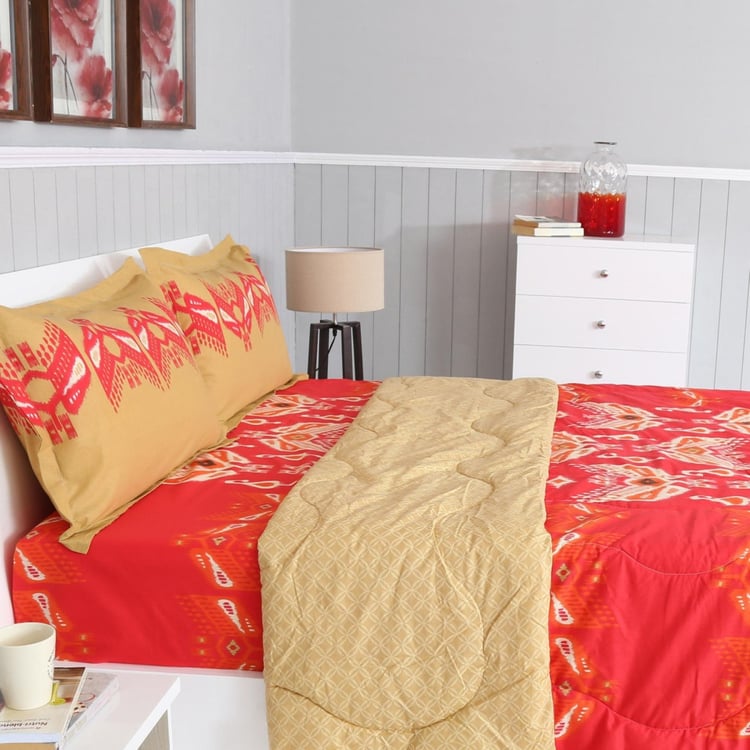 PORTICO Printed Bedding Set with Comforter - 4 Pcs