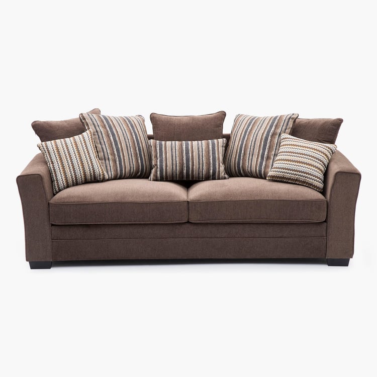 Fedora Fabric 3-Seater Sofa - Brown