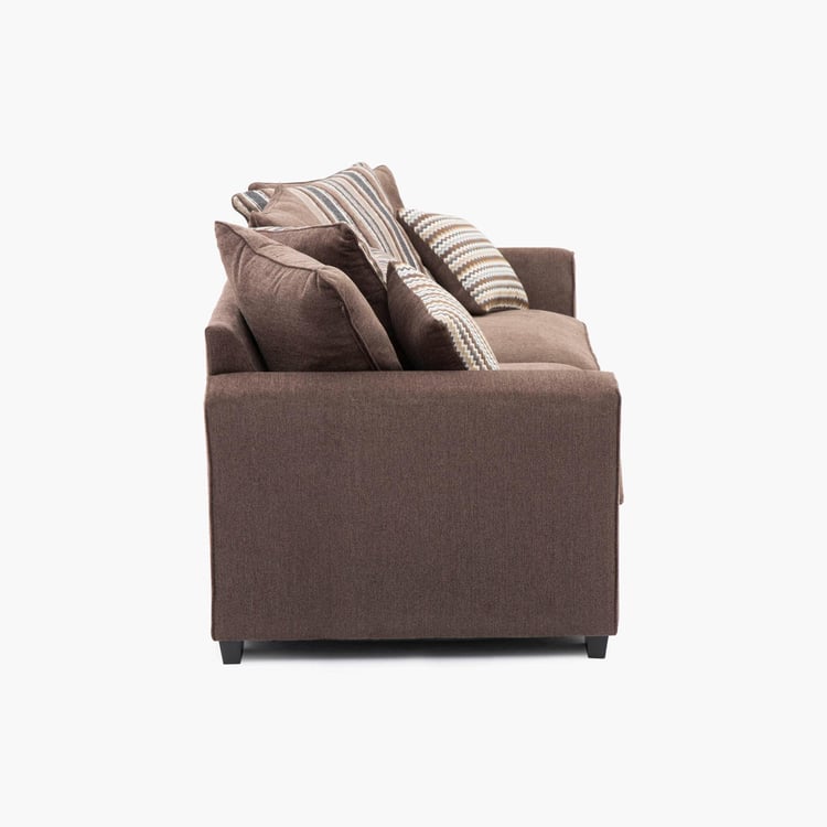 Fedora Fabric 3-Seater Sofa - Brown