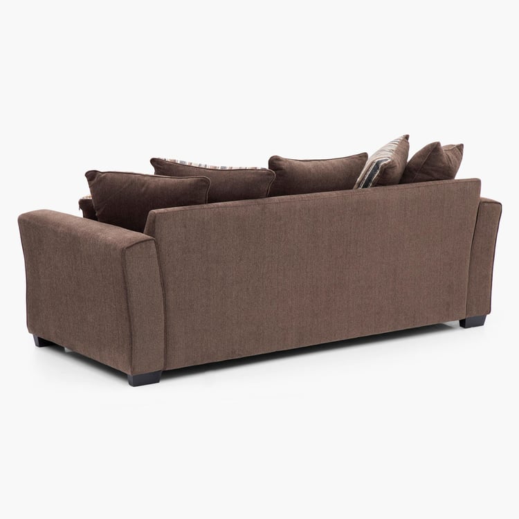 Fedora Fabric 3-Seater Sofa - Brown