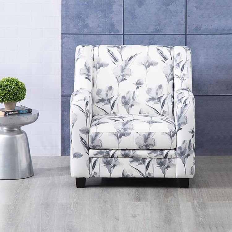 Ivory Fabric 1-Seater Sofa - Grey