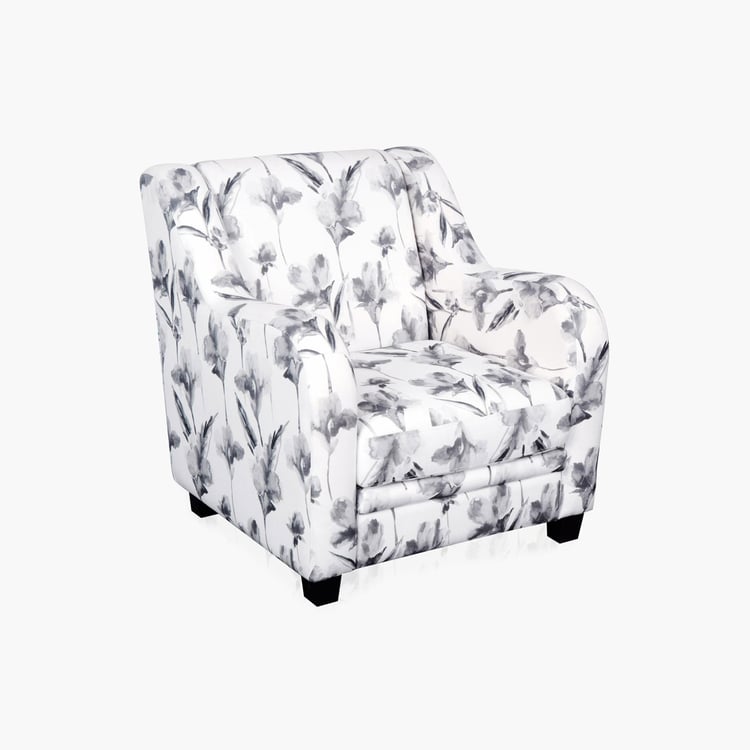 Ivory Fabric 1-Seater Sofa - Grey