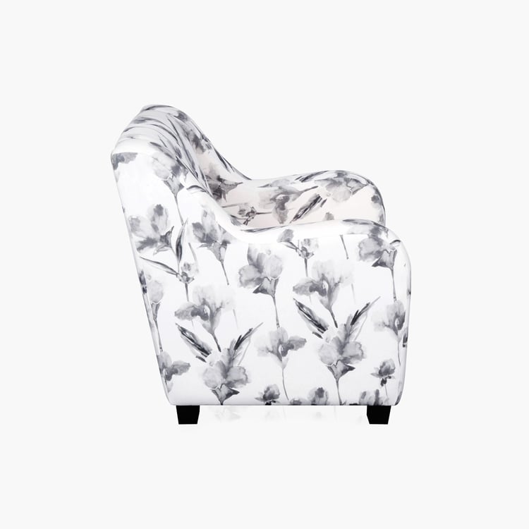 Ivory Fabric 1-Seater Sofa - Grey