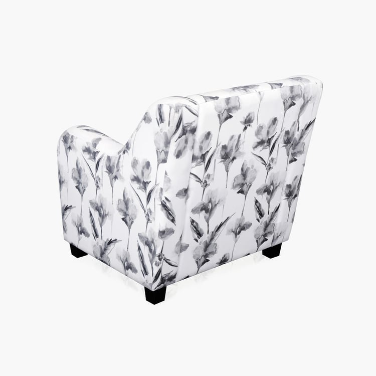 Ivory Fabric 1-Seater Sofa - Grey