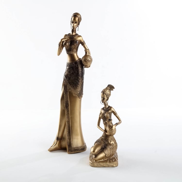 Jaguar Lady Carrying Pitcher Figurine