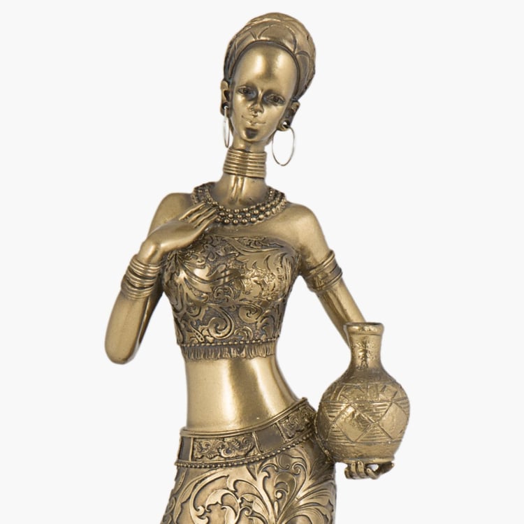 Jaguar Lady Carrying Pitcher Figurine