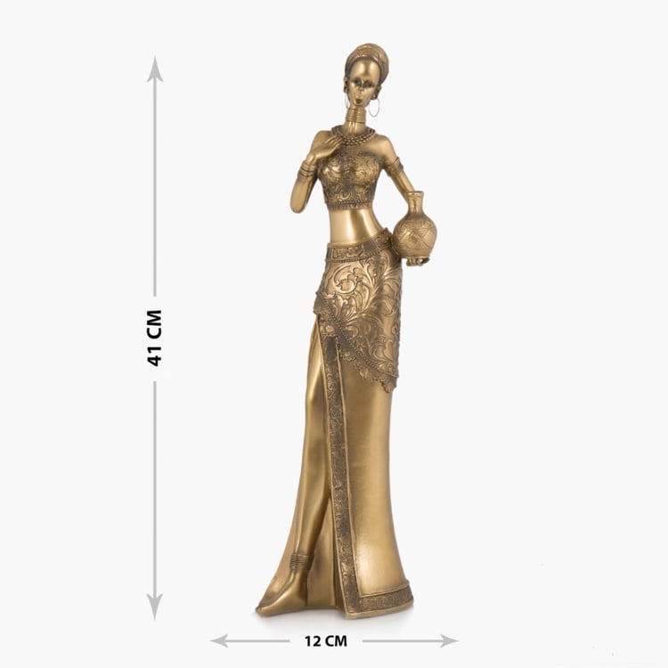 Jaguar Lady Carrying Pitcher Figurine