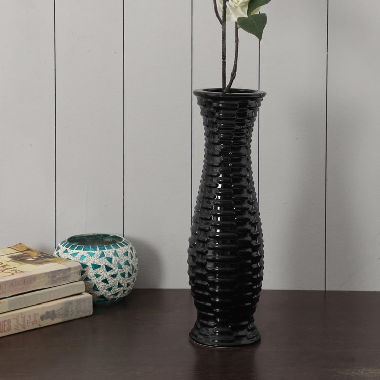Splendid Skagen Ceramic Ribbed Vase- 10.5 X 33 cm.
