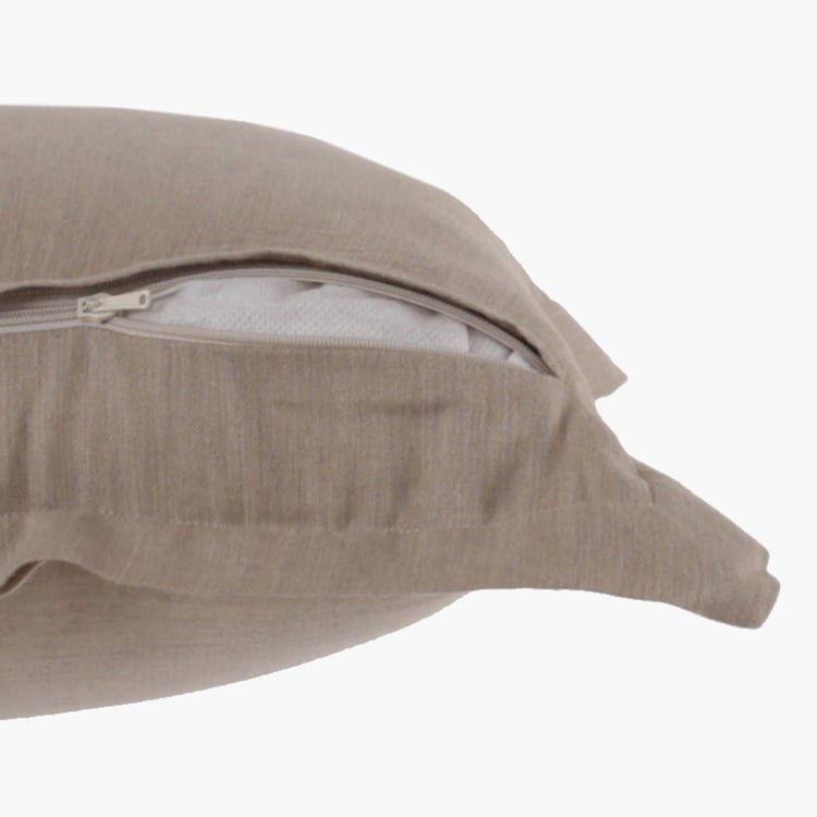MASPAR Emmie Beige Cotton Hemstitch Cushion Cover - 40x40cm