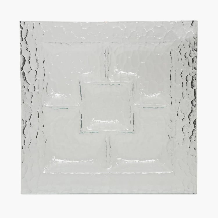 Vienna Glass Serving Tray Set with Stand- 8 Pcs.