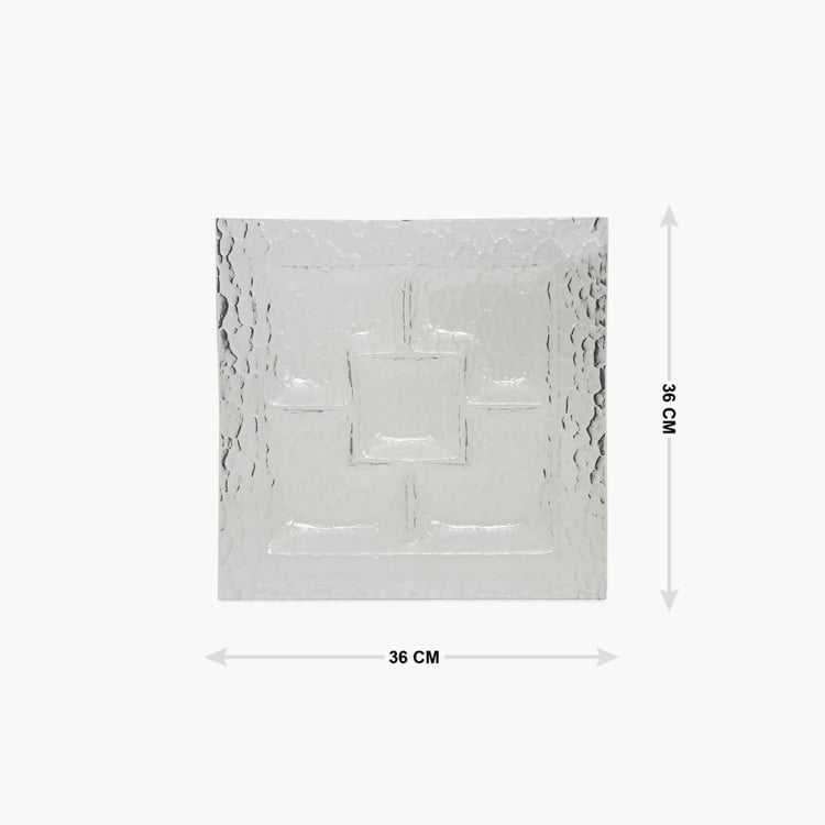 Vienna Glass Serving Tray Set with Stand- 8 Pcs.