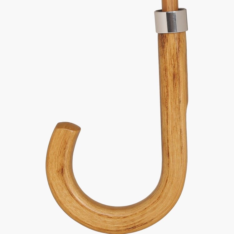 Monolith Printed Newspaper Wooden U Handle Umbrella