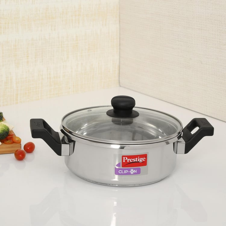 PRESTIGE Clip-On Stainless Steel Cookware With Glass Lid- 3 L