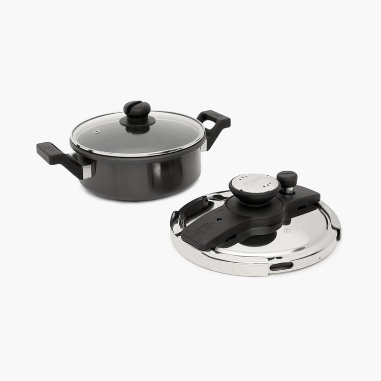 PRESTIGE Clip-On Stainless Steel Cookware With Glass Lid Accessory- 3 L