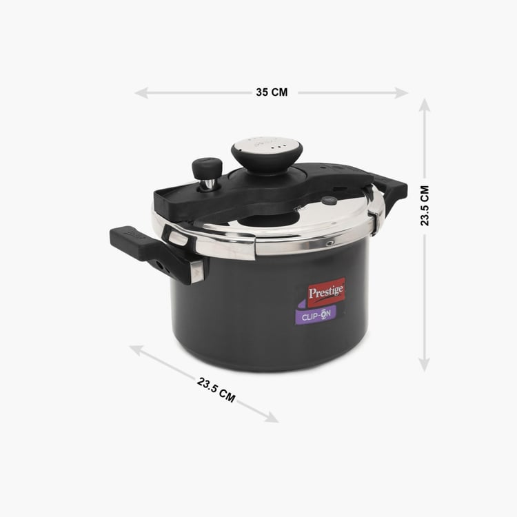 PRESTIGE Clip-On Stainless Steel Pressure Cooker With Glass Lid Accessory- 5 L