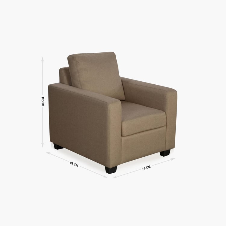 Signature Arden Fabric 1-Seater Sofa - Brown
