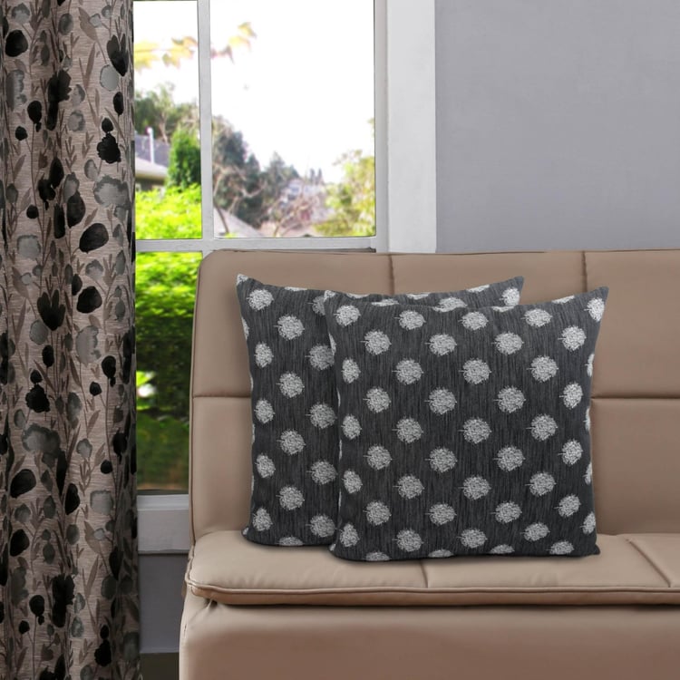 Celebration Floral Jacquard Cushion Cover Set- 2 Pcs