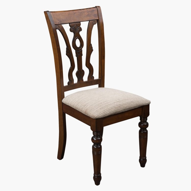 Tagetes Antique Set of 2 Rubberwood Dining Chairs - Brown