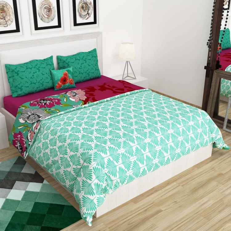 Printed 9-Pc. Double Bedsheet Set with Comforter. - 228 x 254 cm