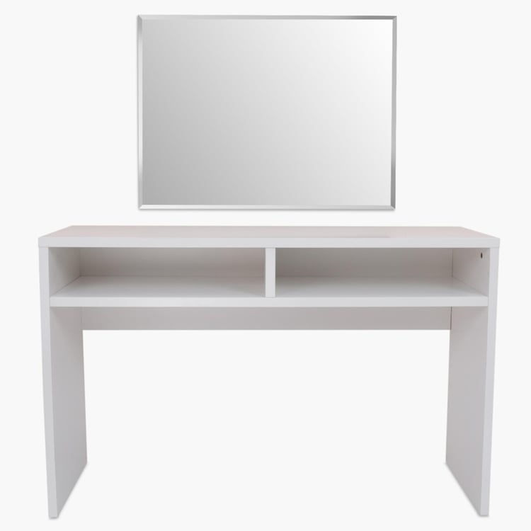 Alaska Console Table with Mirror - White