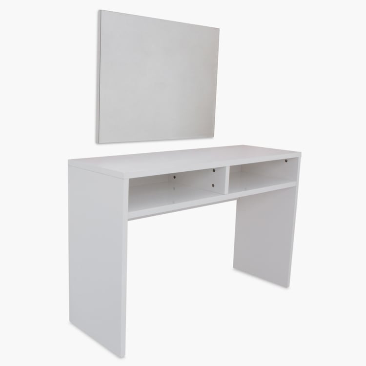 Alaska Console Table with Mirror - White