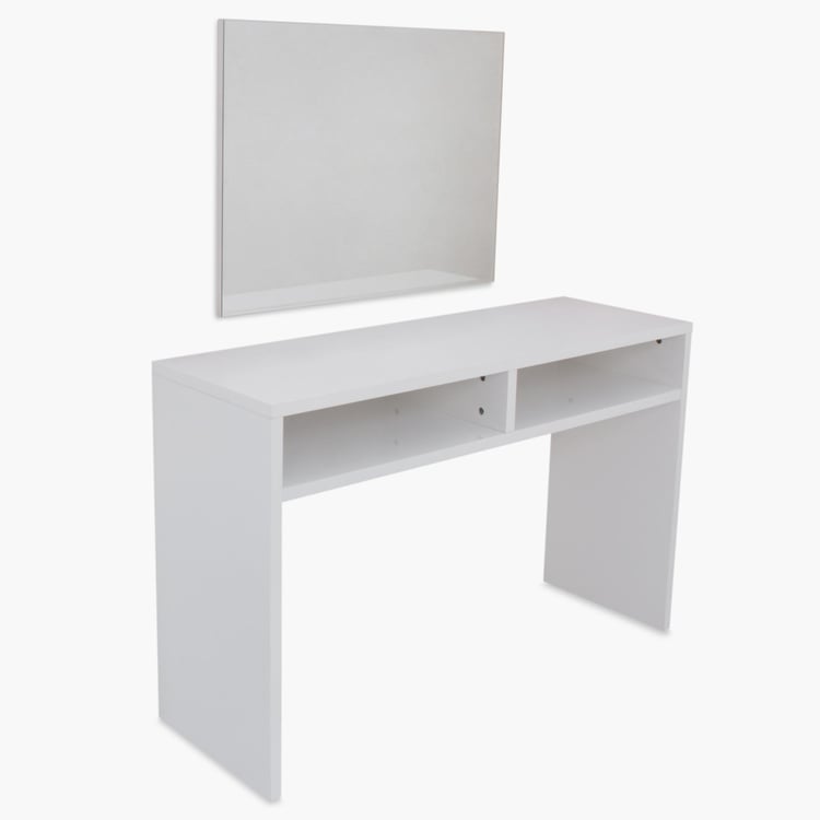 Alaska Console Table with Mirror - White